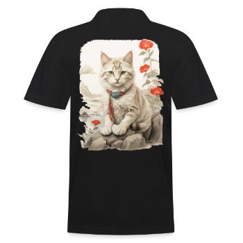 Hauskatzen Besitzer Niedliche Katze Katzen Dame - Männer Poloshirt - Schwarz - Hinten - Kai (181cm)