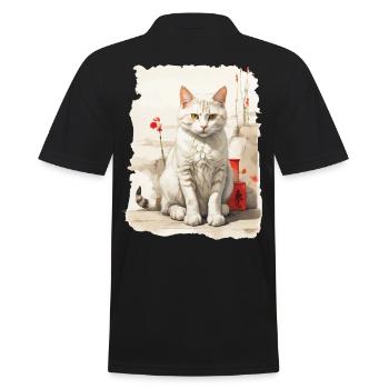 Hauskatzen Besitzer Niedliche Katze Katzen Dame - Männer Poloshirt - Schwarz - Hinten - Kai (181cm)