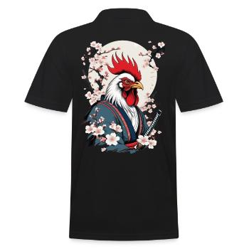 Coq Vintage samouraï Ukiyo-E Style Design - Polo Homme - noir - Dos - Kai (181cm)