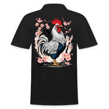 Esthétique du coq asiatique pour les amateurs de poulet - Polo Homme - noir - Dos - Kai (181cm)