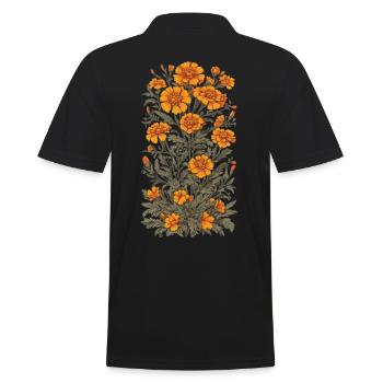Tagetes Décoration Florale Esthétique Streetwear - Polo Homme - noir - Dos - Kai (181cm)
