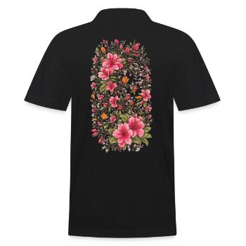 Lys Décoration Florale Vintage Esthétique Streetwear - Polo Homme - noir - Dos - Kai (181cm)