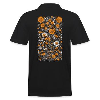 Streetwear Design Décoration Florale Esthétique Vintage - Polo Homme - noir - Dos - Kai (181cm)