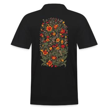 Streetwear Esthétique Décoration Florale Design Vintage - Polo Homme - noir - Dos - Kai (181cm)