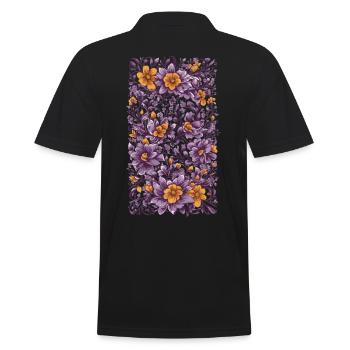 Décoration florale violette Design vintage et streetwear - Polo Homme - noir - Dos - Kai (181cm)