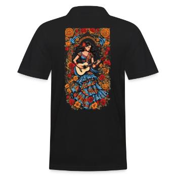 Spanische Gitarristin Ikonische Musik Aesthetic - Männer Poloshirt - Schwarz - Hinten - Kai (181cm)