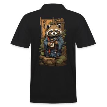 Chien viverrin saké japonais Art Vintage - Polo Homme - noir - Dos - Kai (181cm)