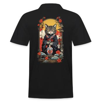 Chat Vintage Japon Art saké affiche Design - Polo Homme - noir - Dos - Kai (181cm)