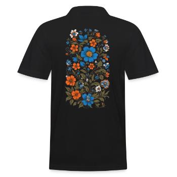 Décoration florale Vintage Esthétique Streetwear Design - Polo Homme - noir - Dos - Kai (181cm)