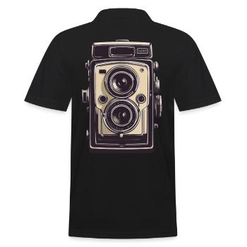 Vintage Photo Camera Aesthetic & Retro Camera - Men's Polo Shirt - black - Back - Kai (181cm)