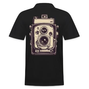 Appareil photo Vintage esthétique photographe rétro - Polo Homme - noir - Dos - Kai (181cm)