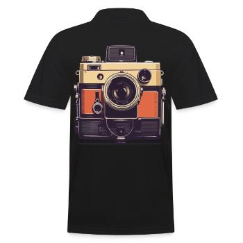 Appareil photo Vintage esthétique photographe rétro - Polo Homme - noir - Dos - Kai (181cm)