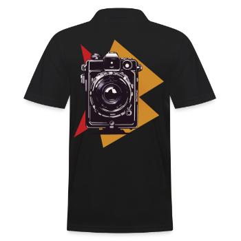 Vintage Photo Camera Aesthetic & Retro Camera - Men's Polo Shirt - black - Back - Kai (181cm)
