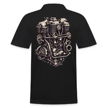Ingénieur automobile Mécanicien de véhicules à moteur Vintage - Polo Homme - noir - Dos - Kai (181cm)