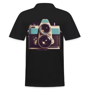Appareil photo vintage esthétique rétro appareil photo - Polo Homme - noir - Dos - Kai (181cm)