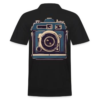 Vintage Fotokamera Aesthetic Retro Fotoapparat - Männer Poloshirt - Schwarz - Hinten - Kai (181cm)