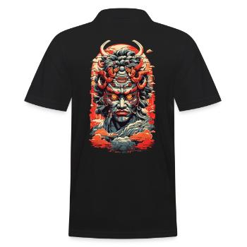 Esthétique Yokai Oni Ukiyo-e Démon japonais - Polo Homme - noir - Dos - Kai (181cm)