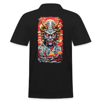 Aesthetics Yokai Oni Ukiyo-E Japanese Demon Style - Men's Polo Shirt - black - Back - Kai (181cm)