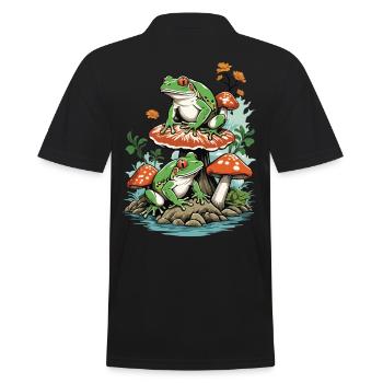 The Frog Streetwear Aesthetic Vintage Design - Men's Polo Shirt - black - Back - Kai (181cm)