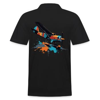 Model Airplane Pilot Airplane Hobby Airplane - Men's Polo Shirt - black - Back - Kai (181cm)
