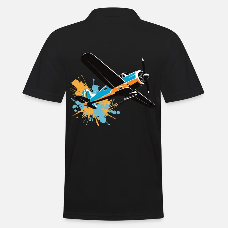 Modellflugzeug Pilot Flugzeug Hobby Design - Männer Poloshirt - Schwarz