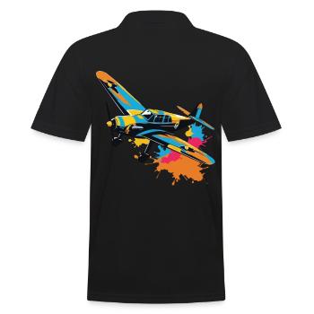 Model Airplane Pilot Airplane Hobby Aesthetic - Men's Polo Shirt - black - Back - Kai (181cm)