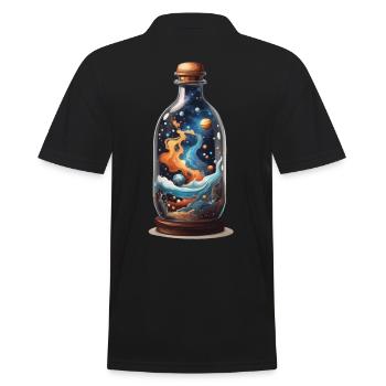 De l’espace dans une bouteille streetwear bohème style bohème - Polo Homme - noir - Dos - Kai (181cm)