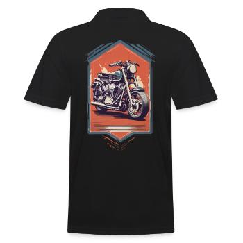 Moto Biker Streetwear Rétro Vintage Esthétique - Polo Homme - noir - Dos - Kai (181cm)