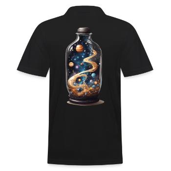 Outer Space in Bottle Boho Esthétique Streetwear - Polo Homme - noir - Dos - Kai (181cm)