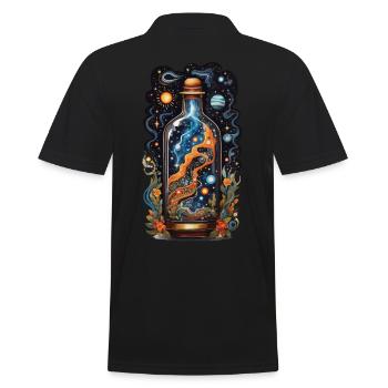 Galaxy in Bottle Boho Style Aesthetic - Men's Polo Shirt - black - Back - Kai (181cm)