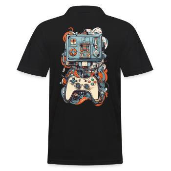 Art abstrait Esthétique Jeu Streetwear - Polo Homme - noir - Dos - Kai (181cm)