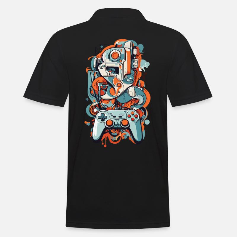 Abstrakte Kunst Ästhetisches Gamer Design - Männer Poloshirt - Schwarz