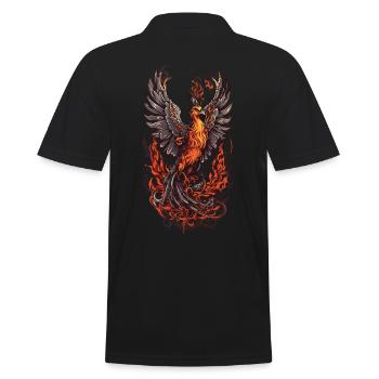 Ikonisches Fabelwesen Phönix Vogel Streetwear - Männer Poloshirt - Schwarz - Hinten - Kai (181cm)