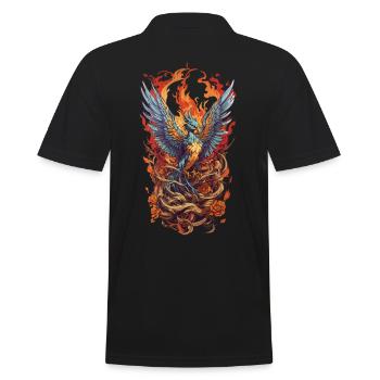 Créature mythique emblématique Phoenix Bird Streetwear - Polo Homme - noir - Dos - Kai (181cm)