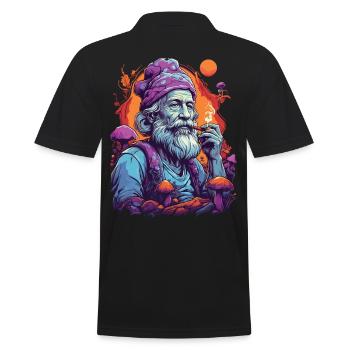 Couleurs vives champignons de la forêt musique Festival Art - Polo Homme - noir - Dos - Kai (181cm)