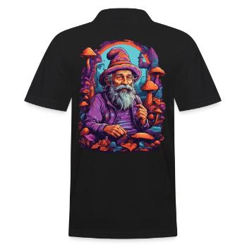 Lebendige Farben Psychedelic Art Musik Festival - Männer Poloshirt - Schwarz - Hinten - Kai (181cm)