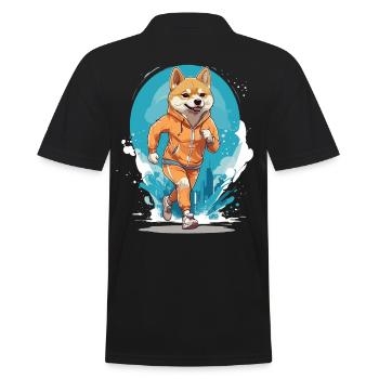 Running Shiba Dog Thrills Jogger - Men's Polo Shirt - black - Back - Kai (181cm)