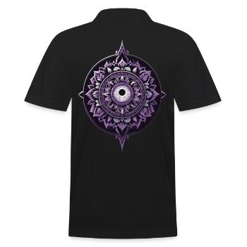 Mandala Design Ästhetisches Muster Spirituelles - Männer Poloshirt - Schwarz - Hinten - Kai (181cm)