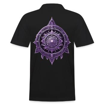 Mandala Design Ästhetisches Muster Spirituelles - Männer Poloshirt - Schwarz - Hinten - Kai (181cm)