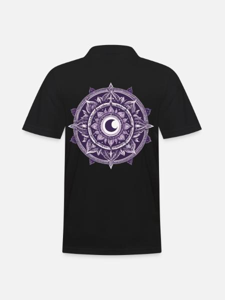 Moon Mandala Design Aesthetic Pattern - Men's Polo Shirt - black