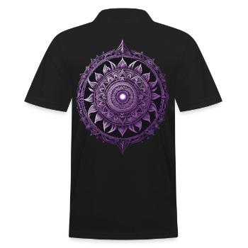 Mandala Design Ästhetisches Muster Spirituelles - Männer Poloshirt - Schwarz - Hinten - Kai (181cm)