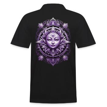 Mandala Design Ästhetisches Muster Spirituelles - Männer Poloshirt - Schwarz - Hinten - Kai (181cm)
