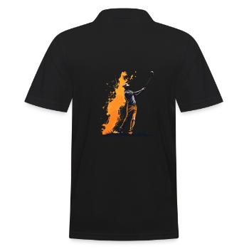 Golfspieler Design Esthétique Golfeur Sport - Polo Homme - noir - Dos - Kai (181cm)