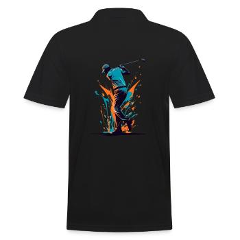 Golfspieler Design Esthétique Golfeur Sport - Polo Homme - noir - Dos - Kai (181cm)