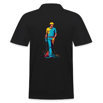 Golfspieler Design Esthétique Golfeur Sport - Polo Homme - noir - Dos - Kai (181cm)