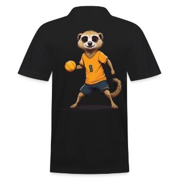 Joueur de handball suricate style streetwear - Polo Homme - noir - Dos - Kai (181cm)