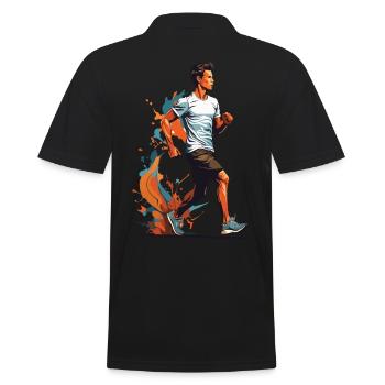 Streetwear Jogging Esthétique Fitness Style - Polo Homme - noir - Dos - Kai (181cm)