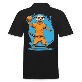 Joueur de handball Meerkat Esthétique Streetwear - Polo Homme - noir - Dos - Kai (181cm)