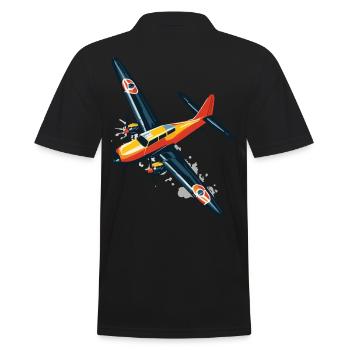 Modellflugzeug Pilot Flugzeug Hobby Flieger Design - Männer Poloshirt - Schwarz - Hinten - Kai (181cm)