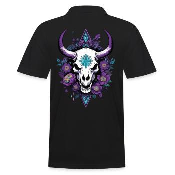 Crâne de taureau plume Mandala Design spirituel - Polo Homme - noir - Dos - Kai (181cm)